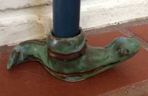 Small Blue Snake  candle holder
