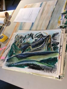 Untitled or unknown title, described as green mountains