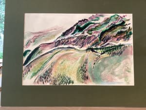 Untitled or unknown title, described as green mountains and ridge