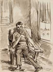 Man in a Chair at the VA - Study for "The Day Room" Painting