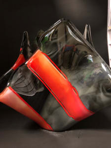 Red & Black Vase