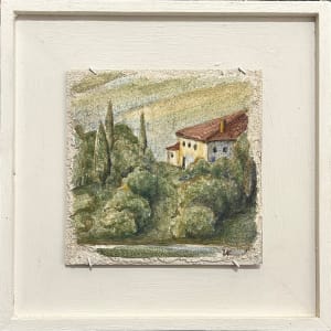 Tuscan Hillside Fresco – study on sand intonaco for Canaan Builders Fresco