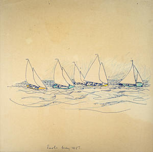 Untitled (Sailboats in Blue)