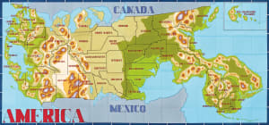 America (Topographical Rendition)