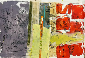 Initials, 15"x22", acrylic collage on paper. 2022, $600.00 , studio