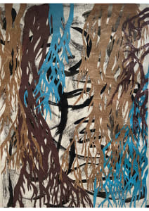 Tree Roots - Blue Beige and Deep Red