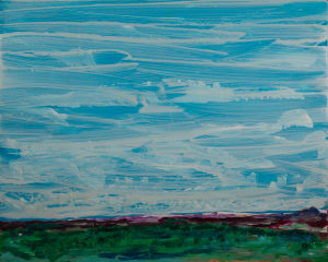 Beyond the trees are the moutains and after that the sky