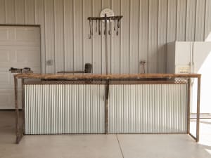 Serving Bar with Wooden Top
