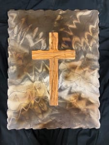 Framed Cross with Olive Wood from Bethlehem