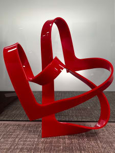 Red Hearts Lucite Sculpture