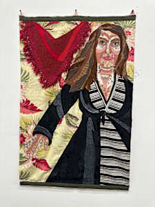 Self Portrait with my Great Grandmother’s Shawl, 2023.