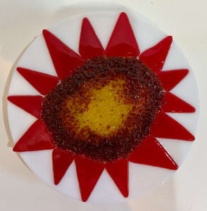 Garden Stake - Flower (red brown yellow center)