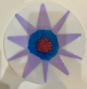 Garden Stake - Flower (neo lav blue center)