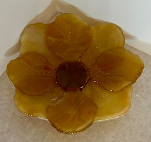 Amber Flower Dish