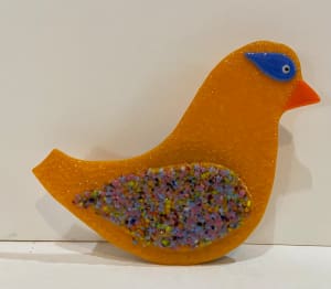 Garden Stake - Pumpkin with multi color wing