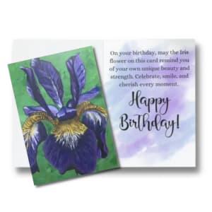 Siberian Iris - Happy Birthday Greeting Card #2