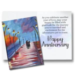 Street Light Romance - Happy Anniversary Greeting Card #2