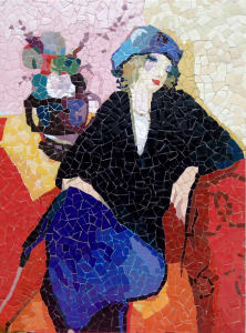 Sitting Girl (After Itzchak Tarkay)