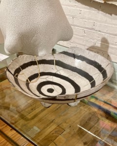 Raku Swirl Bowl with feet - 34