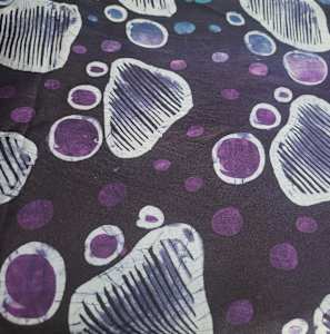 Batik Silk Scarf - Purple n indigo
