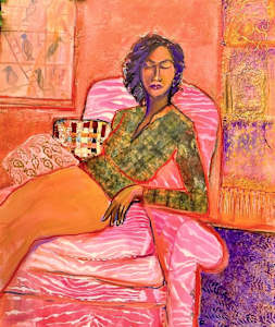 “RECLINNING IN PINK CHAIR”(Homage to Aunt Dale) 2012