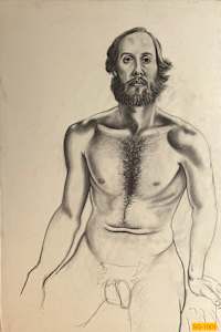 Untitled (male, figure drawing, nude)