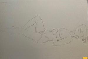 Untitled (female nude figure drawing)