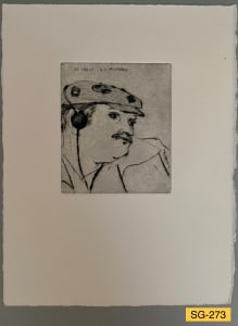 Man in a Souvenir Cap with Earphones #1