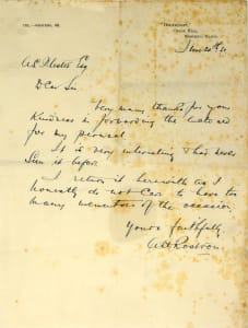 Captain Arthur Rostron Letter