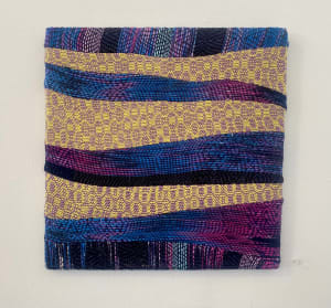 Purple and yellow stretched weaving 2