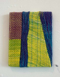 Blue and green stretched weaving 1