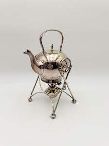 EPNS Silver Plate Tea Pot Spirit Kettle w/ Burner Stand