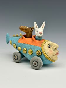 Fish car with Rabbit and Horse
