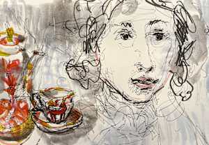 Shan Jabara and the Russian Lomonosov porcelain tea set