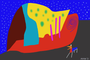 Moonscape With Dog