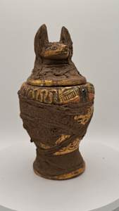 Egyptian God Anubis Canopic Vessel 300 BC