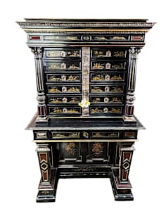 NAPOLEON III FRENCH EBONIZED CHINOISERIE  MECHANICAL CABINET