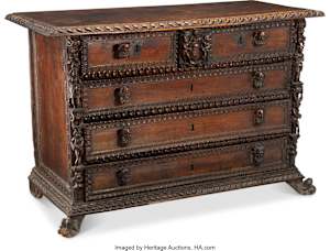 A Fine Italian Renaissance Carved Walnut Bambocci, circa 1550