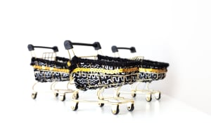 Mini Emotional Baggage Cart: Black & Gold