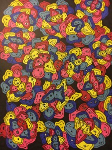 Primary cellular abstract flower #2