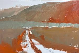 at the foot of the mountain