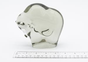 Art Glass Sculpture of a Bison