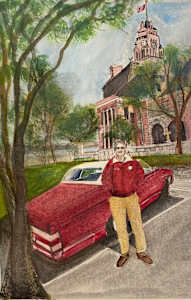 Chip and his 1970 LeSabre at the Waxahachie Courthouse