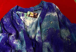 Hand dyed silk with gold accents