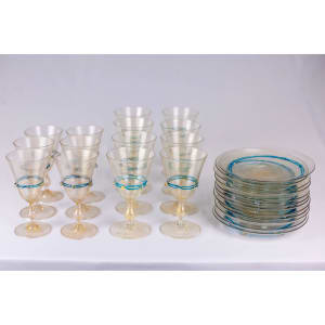 Vintage Italian Glass 14 Goblets