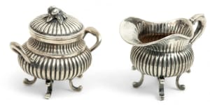European .800 Silver Creamer And Sugar Set
