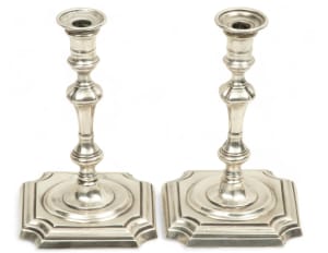 Pair of Thomas Bradbury & Sons Sterling Silver Candlesticks