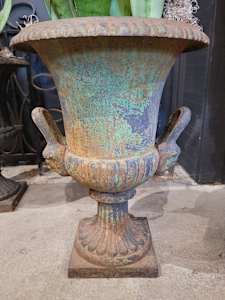 Small Patina Iron Urn