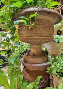 Urn on Plinth Salt Glaze