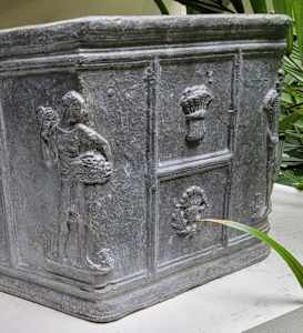 Lead Hexagon Planters / Pair
